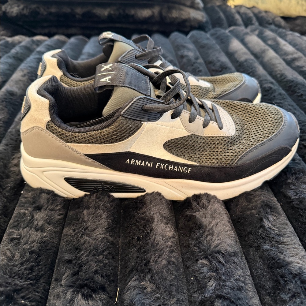 Armani Exchange Black and White Athletic Shoes